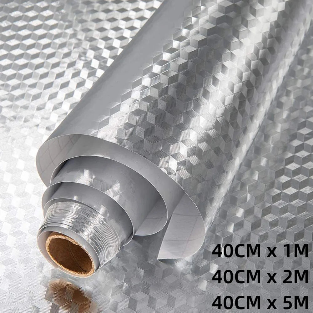 5/2/1M Modern Kitchen Oil-proof Self Adhesives Stickers High-temperature Aluminum Foil Gas Stove Cabinet Contact Sticke-HomeDecorDecals_com