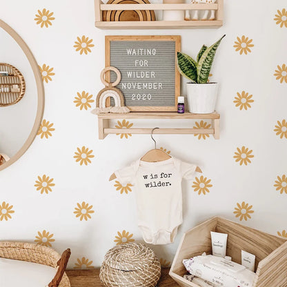 Additional view of Waffle Daisy Flowers Wall Decal | Home Decor by HomeDecorDecals.