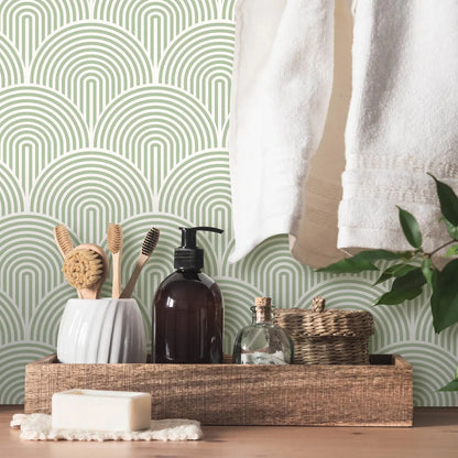 Lake Green Retro Waterproof Tile Decal | Home Decor design details by HomeDecorDecals.