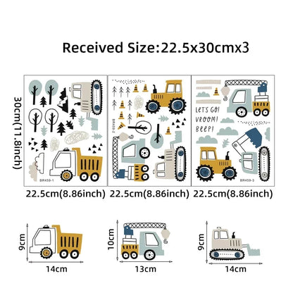 Cute Cars And Cargo Truck Kids Wall Decal Set-HomeDecorDecals_com