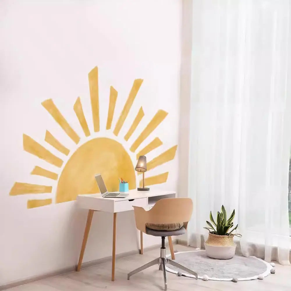 Sunshine Half Sun Wall Decal | Home Decor design details by HomeDecorDecals.