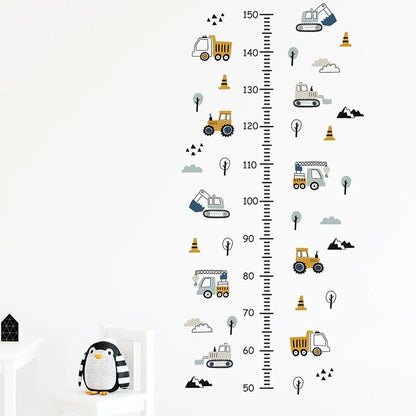 1PC Cartoon Car Height Measurement Wall Stickers for Waterproof Removable PVC Kids Room Kindergarten Home Decoration-HomeDecorDecals_com