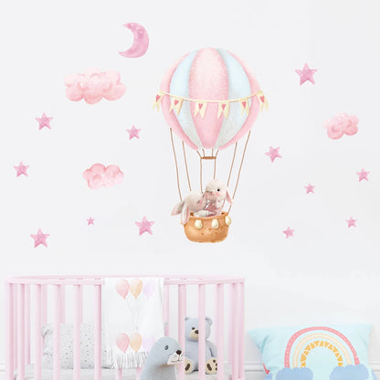 Cute Rabbit And Balloon Wall Decal for Kids-HomeDecorDecals_com