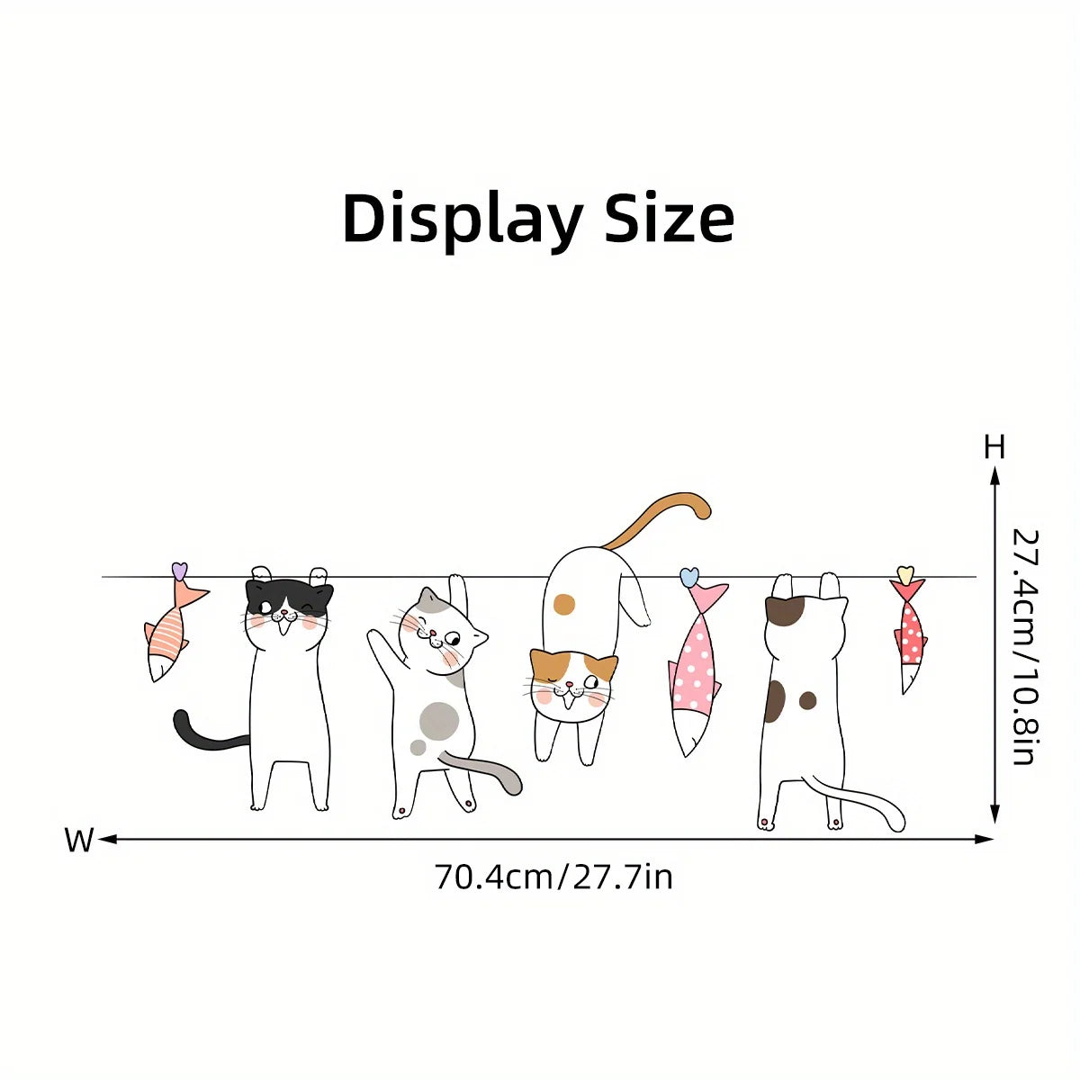 Cute Catfish Clothesline Wall Decal for Kids-HomeDecorDecals_com