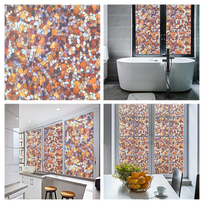 Window Privacy Film Adhesive Film Static Clings 3D Decorative Flower Window Film Stained Vinyl Glass Christmas Window Sticker-HomeDecorDecals_com