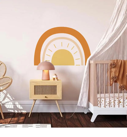 Sunshine Half Sun Wall Decal | Home Decor removable peel and stick wall decal by HomeDecorDecals.