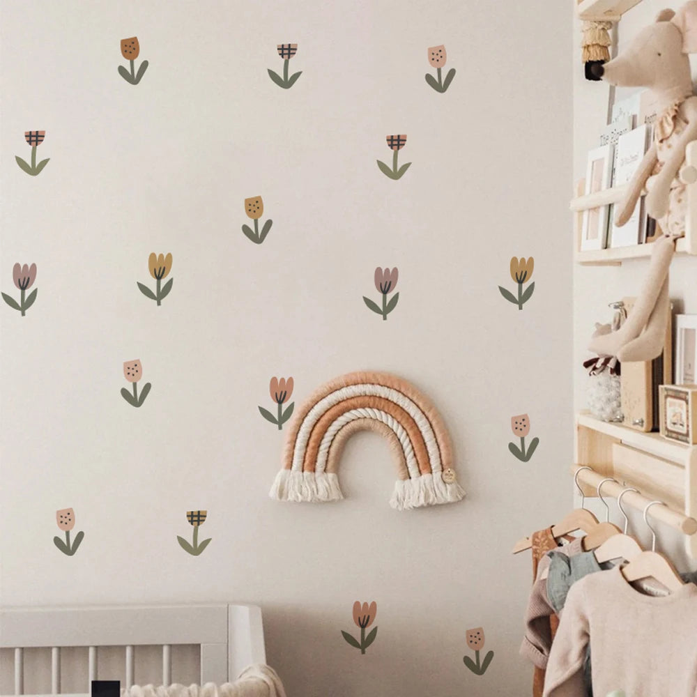 Waffle Tulip Flowers Wall Decal | Home Decor by HomeDecorDecals.