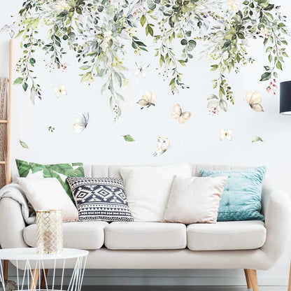 Close-up view of Branch and Butterflies Removable Wall Decal | Home Decor by HomeDecorDecals.
