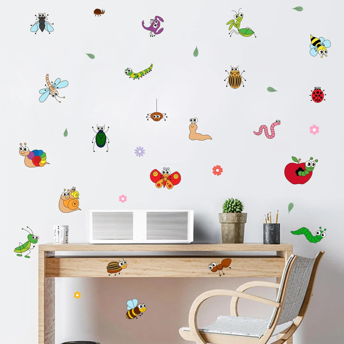 Cartoon Insect Pattern Wall Decal | Home Decor design details by HomeDecorDecals.