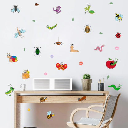 Cartoon Insect Pattern Wall Decal | Home Decor design details by HomeDecorDecals.