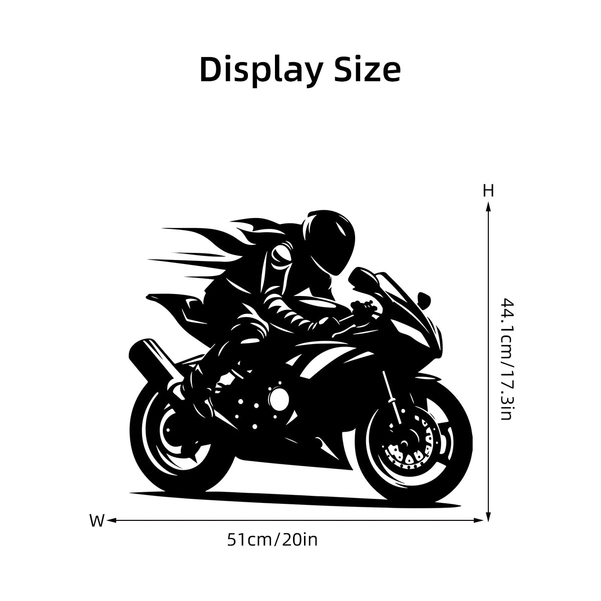 Motorcycle Rider Silhouette Wall Decal | Room Decor displayed in room decor by HomeDecorDecals.
