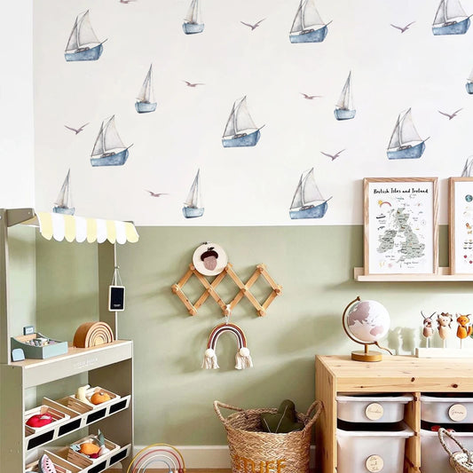 Sailboat Wall Decal | Kids Room Decor removable peel and stick wall decal by HomeDecorDecals.