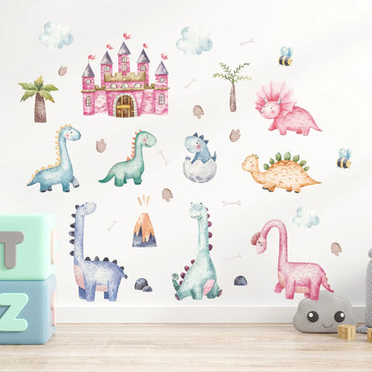 1pcs Waterproof Removable Wall Stickers for Kids Room Decor Cartoon Cute Dinosaur Wall Decals for Bedroom Decoration Home-HomeDecorDecals_com