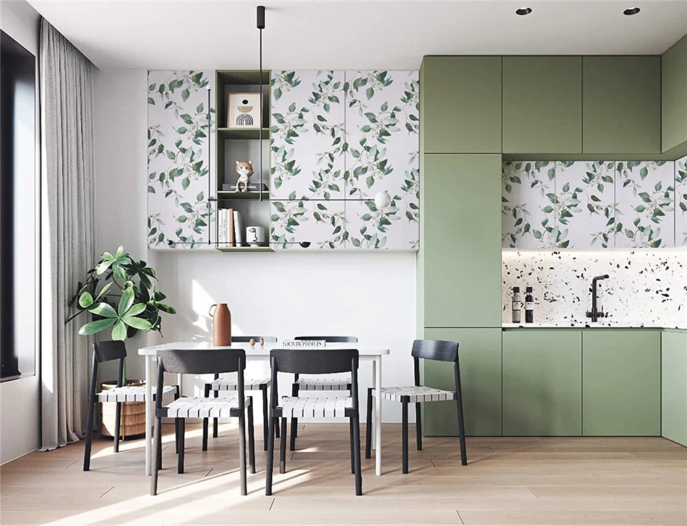 Green Leaf Peel and Stick Wall Decal | Home Decor displayed in room decor by HomeDecorDecals.