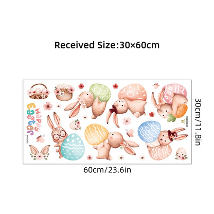 Colourful Cartoon Bunny Wall Sticker-HomeDecorDecals_com