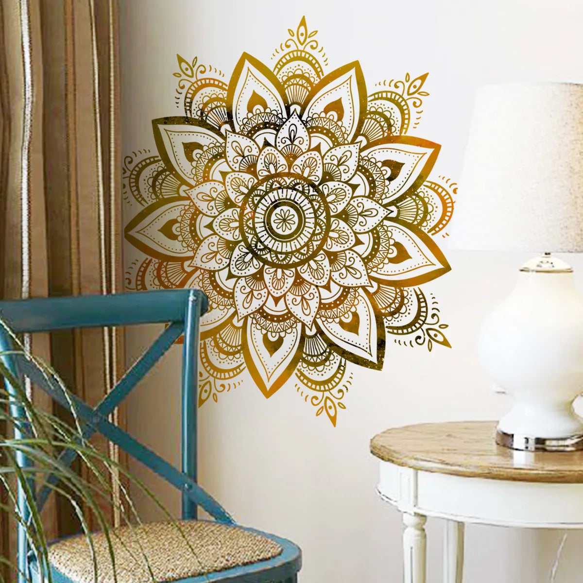 Mandala Lotus Flower Mural Wall Decal | Home Decor removable peel and stick wall decal by HomeDecorDecals.