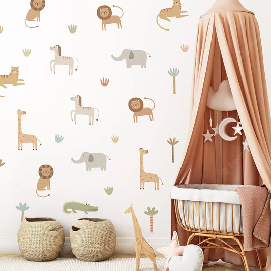 Cartoon Safari Animals Wall Decal | Room Decor by HomeDecorDecals.