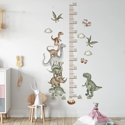 Cartoon Dinosaur Height Stickers Baby Daycare Children's Room Art Stickers Home Decoration-HomeDecorDecals_com