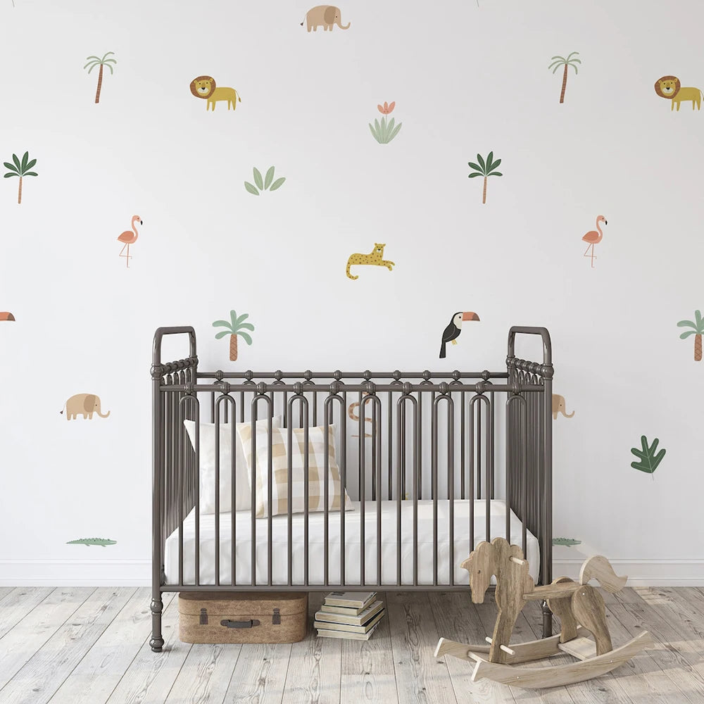 Detailed look at Cartoon Safari Animals Wall Decal | Room Decor by HomeDecorDecals.