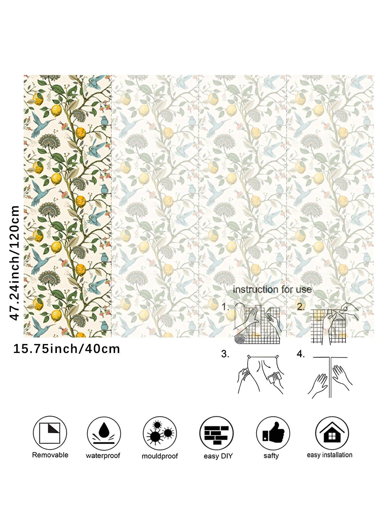 Lemon Flower Birds and Blooming Garden Wall Decal | Home Decor displayed in room decor by HomeDecorDecals.