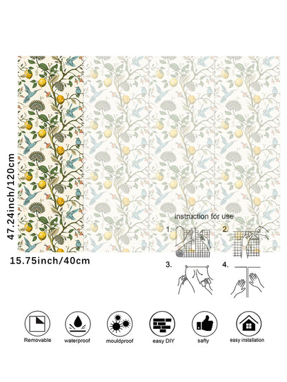 Lemon Flower Birds and Blooming Garden Wall Decal | Home Decor displayed in room decor by HomeDecorDecals.