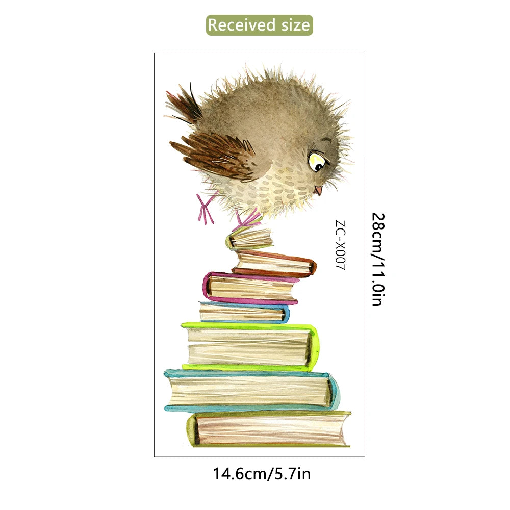 Cute Owl Books Wall Stickers PVC Kids Room Decor-HomeDecorDecals_com