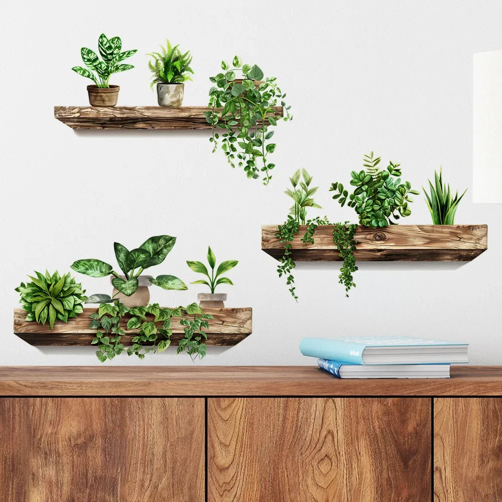 Potted Plant Wall Stickers DIY Removable Decals-HomeDecorDecals_com