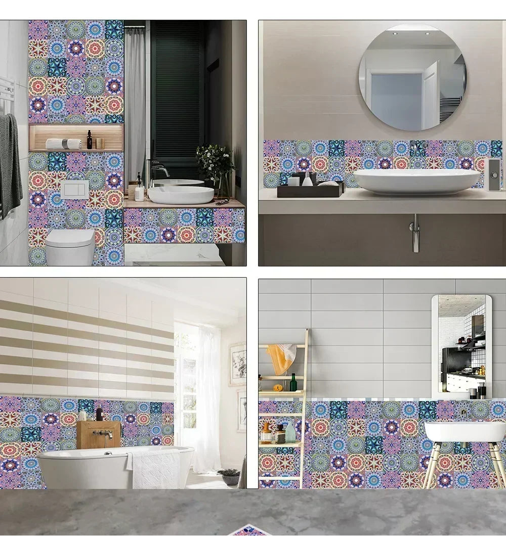 Additional view of Mandala Style Tiles Wall Sticker | Home Decor by HomeDecorDecals.