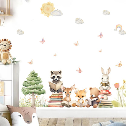 Cute Woodland Animals Kids Wall Stickers-HomeDecorDecals_com
