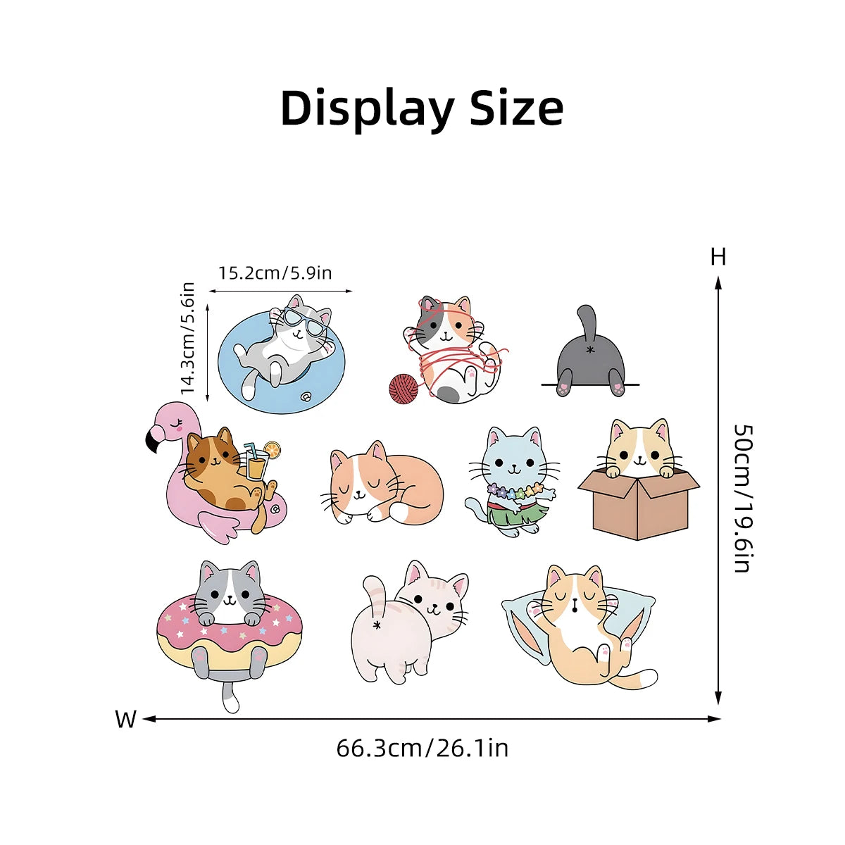 1Pc Cartoon Cute Playing Cat Wall Decals Bedroom Accessories Wall Stickers for Kids Room Decoration Children's Home Decor-HomeDecorDecals_com