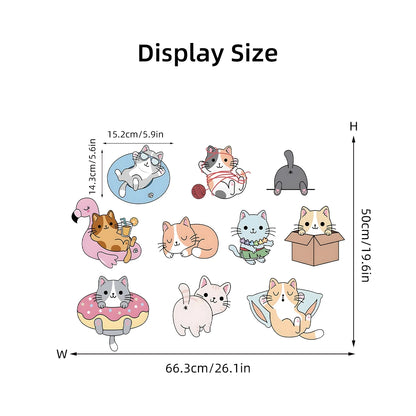 1Pc Cartoon Cute Playing Cat Wall Decals Bedroom Accessories Wall Stickers for Kids Room Decoration Children's Home Decor-HomeDecorDecals_com