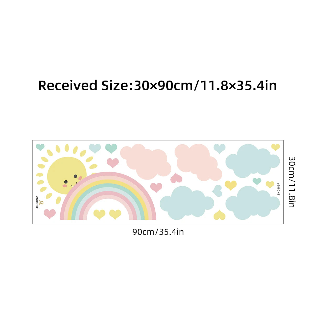 1pcs Cartoon Cute Clouds Rainbow Sun Removable Wall Stickers for Nursery Children Room Decoration Background Wall Decals Decor-HomeDecorDecals_com