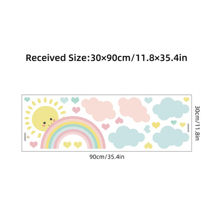 1pcs Cartoon Cute Clouds Rainbow Sun Removable Wall Stickers for Nursery Children Room Decoration Background Wall Decals Decor-HomeDecorDecals_com