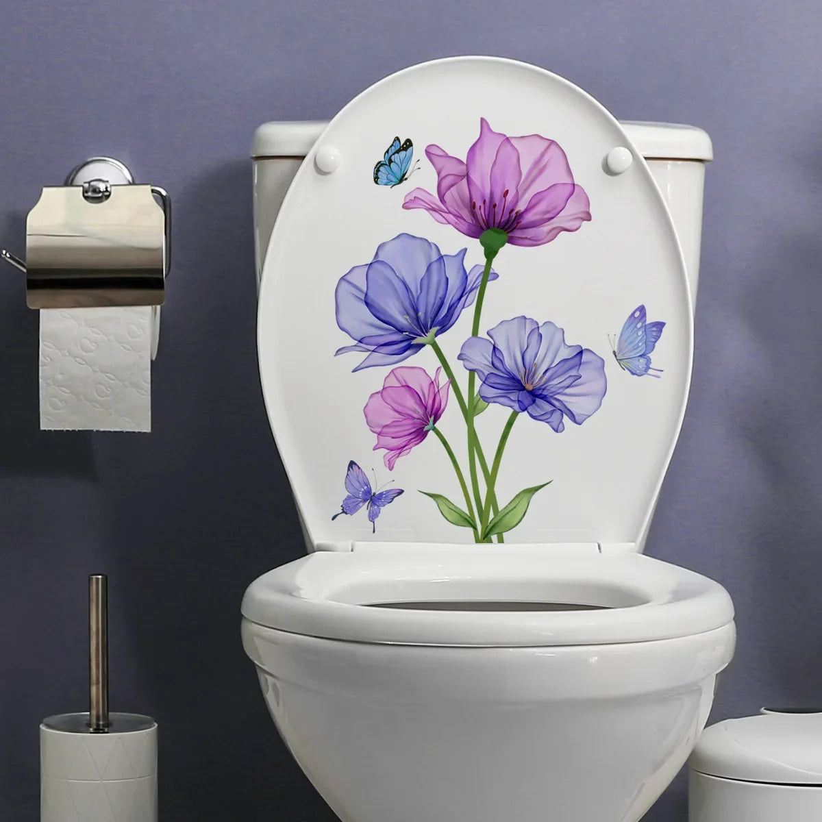 Plant Leaves Wall Sticker Toilet Sticker WC Self Adhesive Mural Beautify Flower Home Decoration Decals Refrigerator sticker-HomeDecorDecals_com