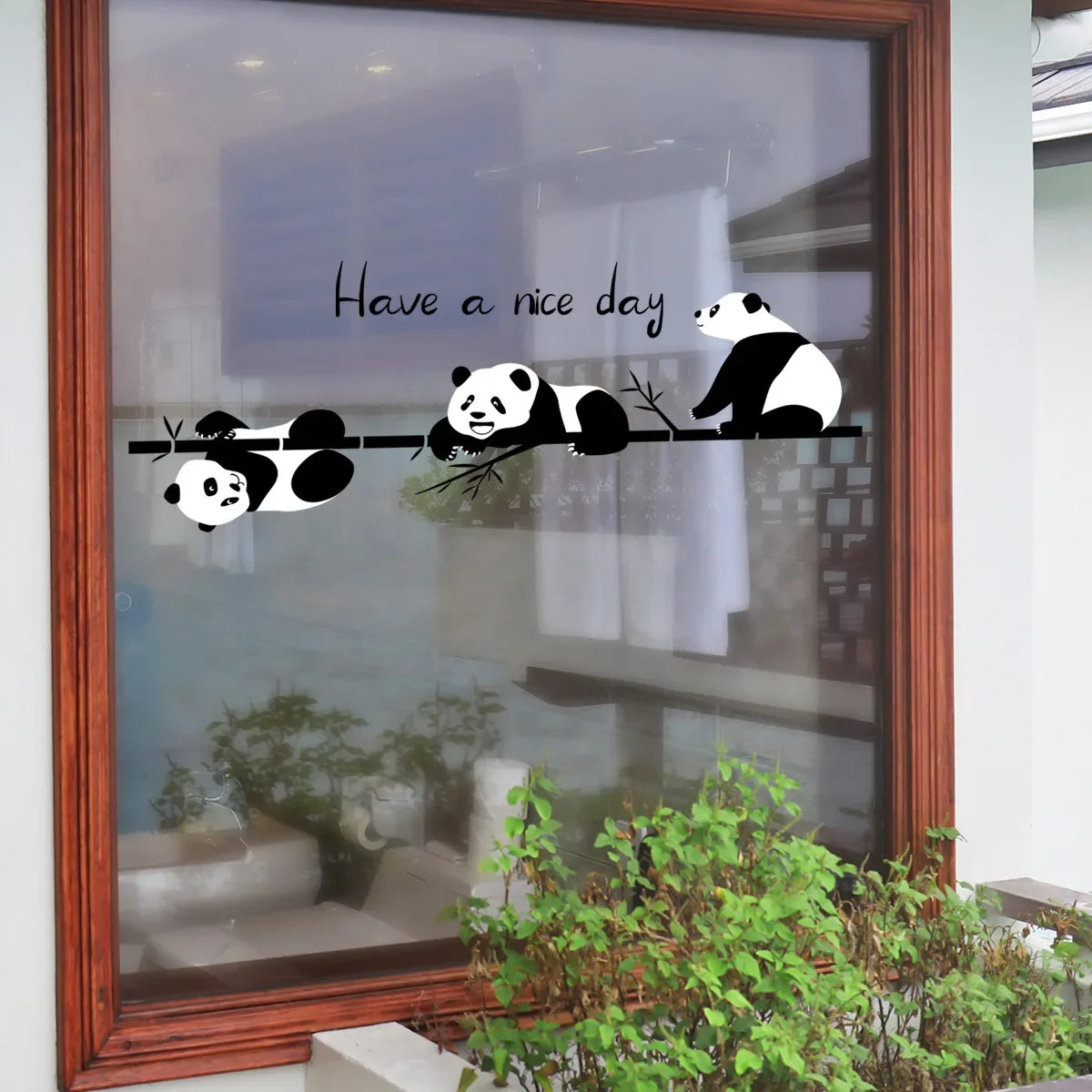 Additional view of Bamboo Three Pandas Wall Decal | Home Decor by HomeDecorDecals.