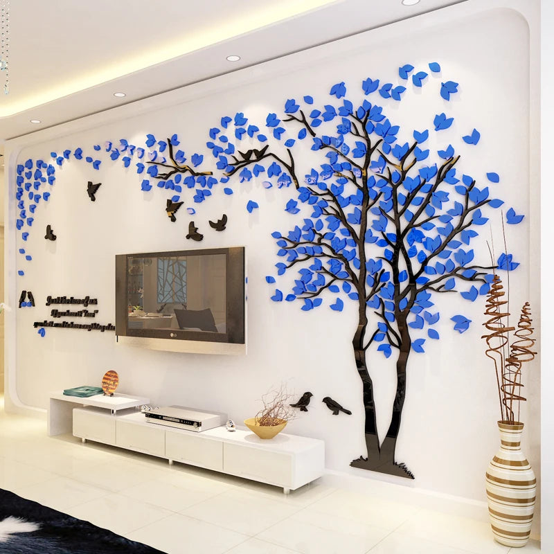 CC553D Acrylic Tree Wall Stickers Self-adhesive Background Wall Wall Decal Wall Stickers Home Decoration, Bedroom Wallpaper-HomeDecorDecals_com
