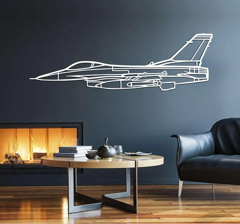 F-16 Fighting Falcon Silhouette Wall Decal | Home Decor by HomeDecorDecals.