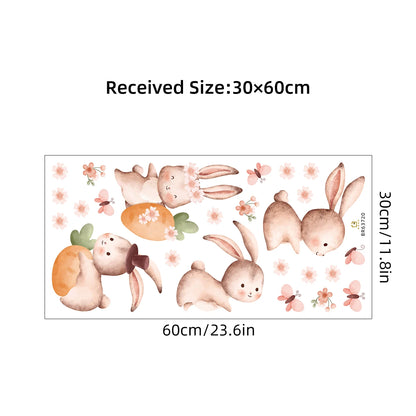 Colourful Cartoon Bunny Wall Sticker-HomeDecorDecals_com