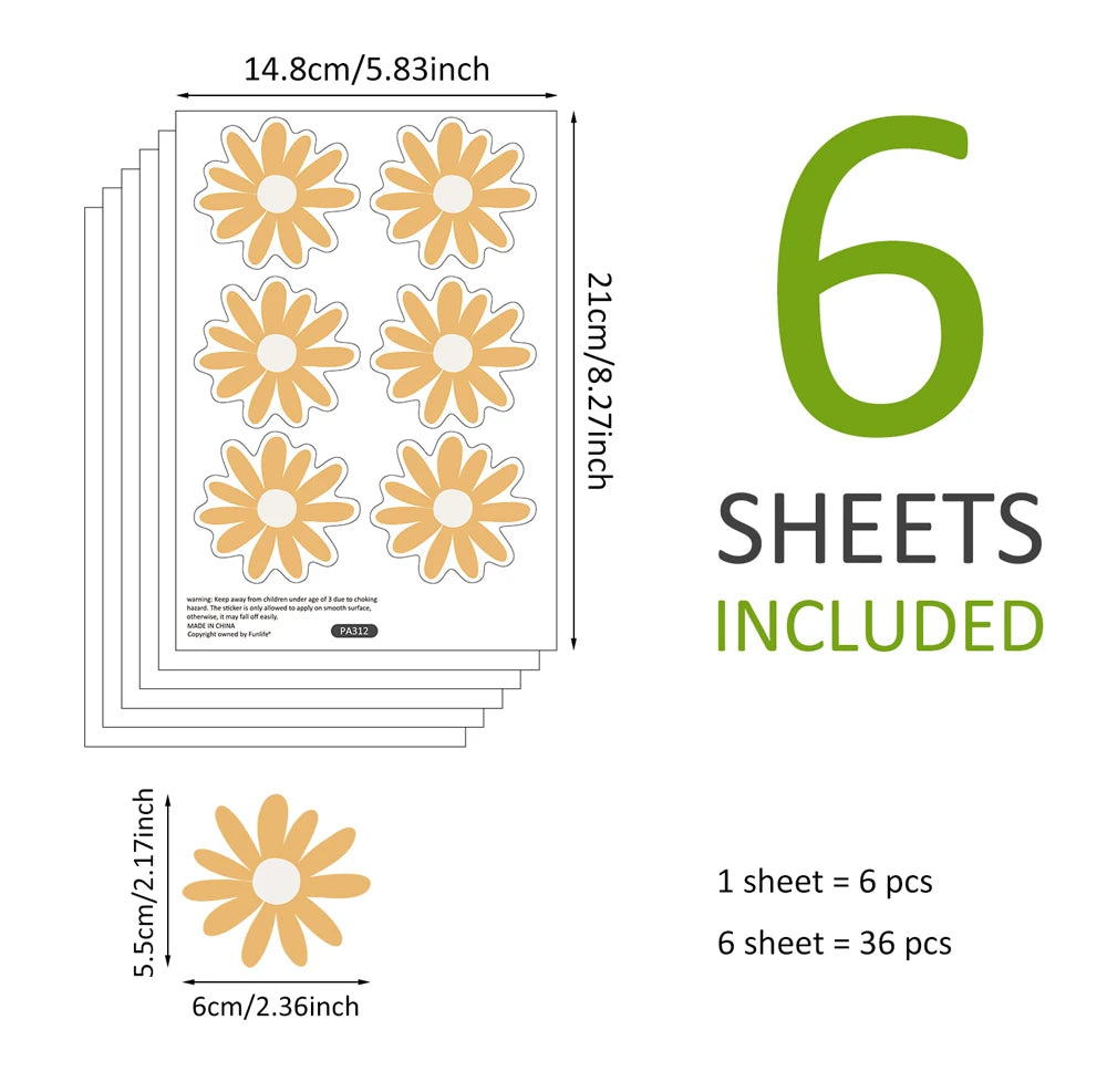 Waffle Daisy Flowers Wall Decal | Home Decor displayed in room decor by HomeDecorDecals.