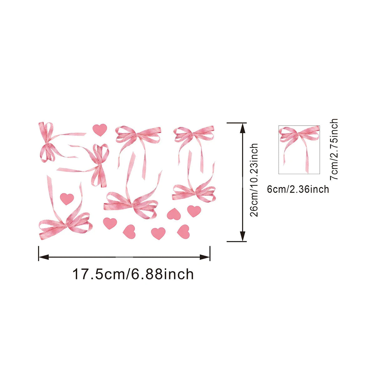 Pink Bow Love Wall Sticker | Home Decor decorative wall feature by HomeDecorDecals.