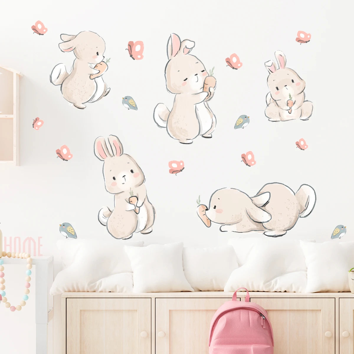 Colourful Cartoon Bunny Wall Sticker-HomeDecorDecals_com