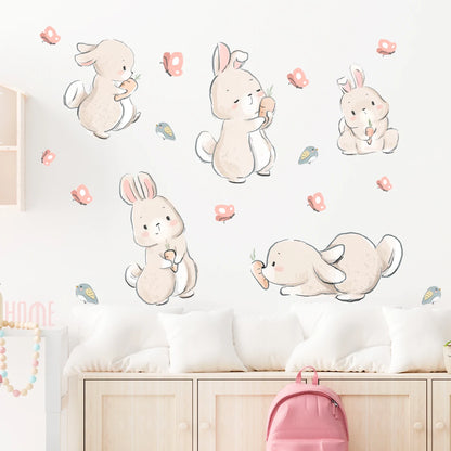 Colourful Cartoon Bunny Wall Sticker-HomeDecorDecals_com