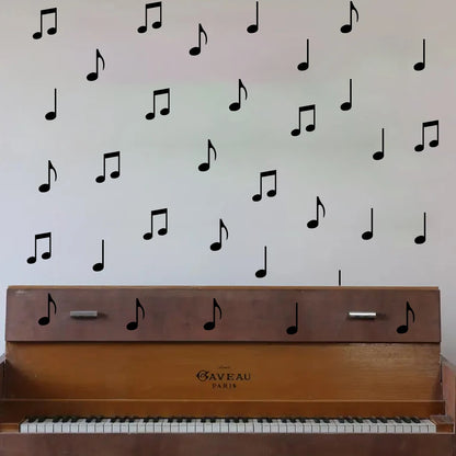 Music Note Patterns Wall Decal | Home Decor displayed in room decor by HomeDecorDecals.