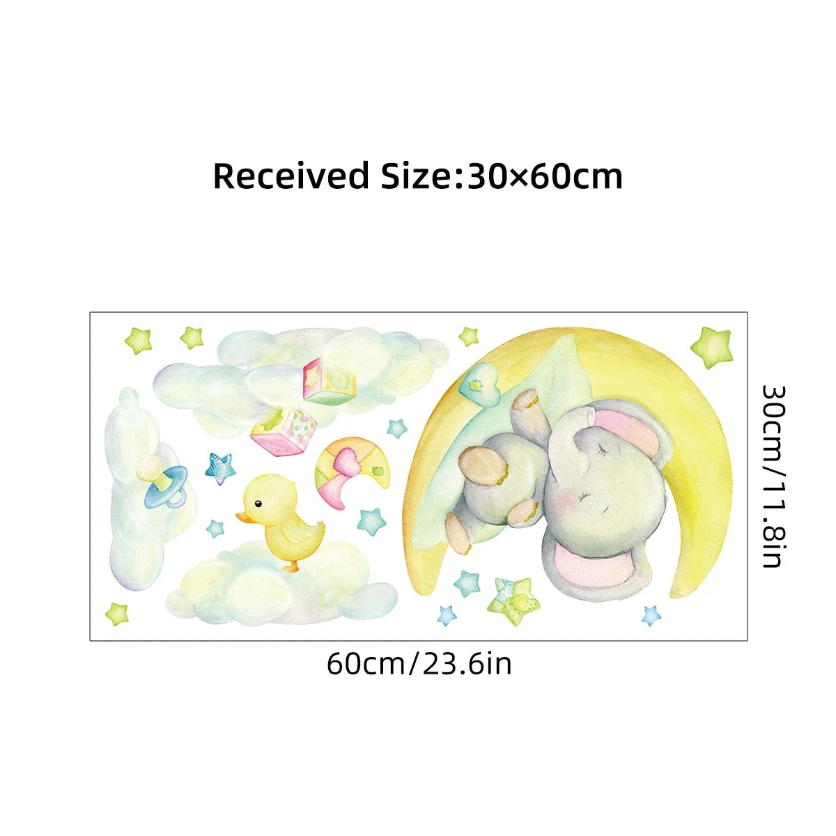 Cartoon Cute Animals Elephant Play Wall Sticker Kids Room Decoration for Bedroom Wall Art Home Decore Living Room Wall Decals-HomeDecorDecals_com