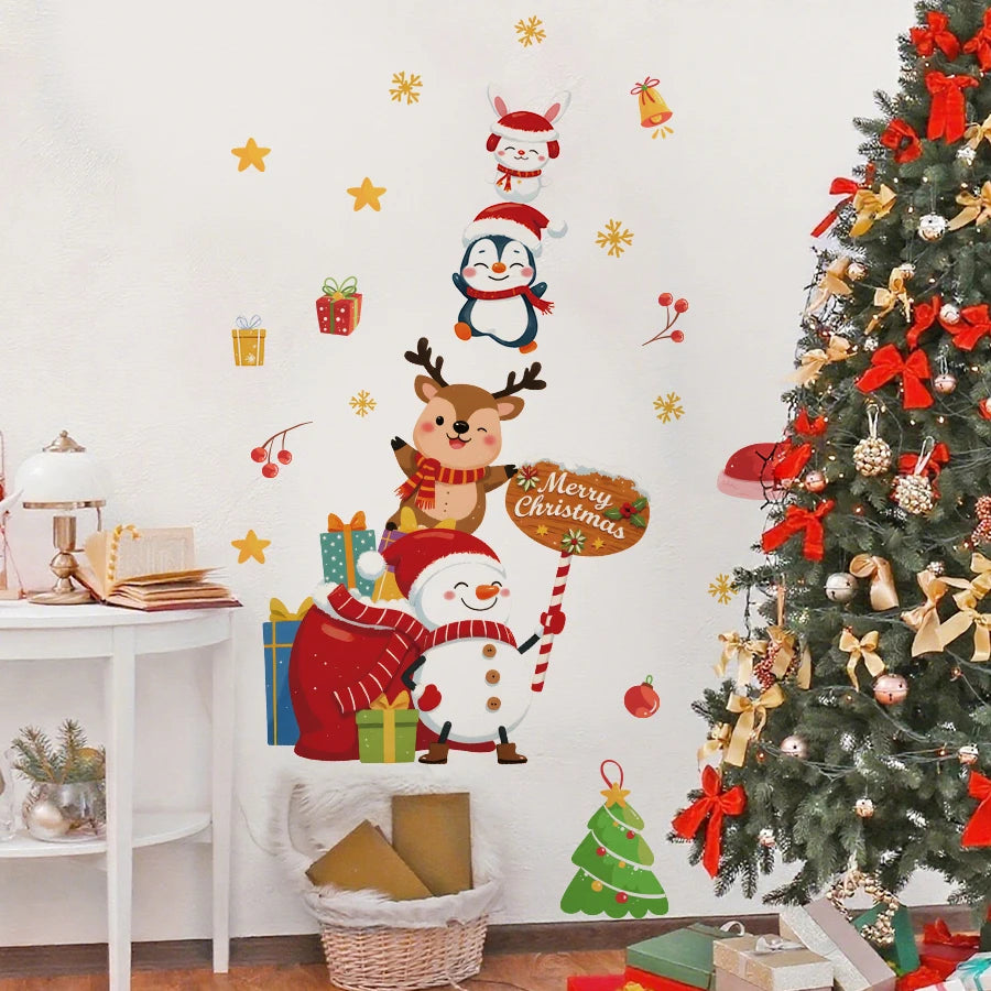 Cartoon Animal Christmas Wall Decal | Home Decor design details by HomeDecorDecals.