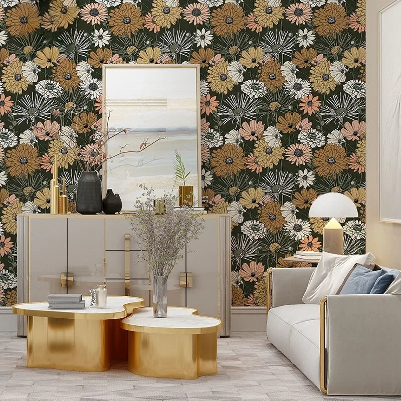 Green White Leaves Wallpaper | Home Decor by HomeDecorDecals.
