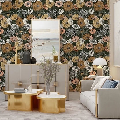 Green White Leaves Wallpaper | Home Decor by HomeDecorDecals.
