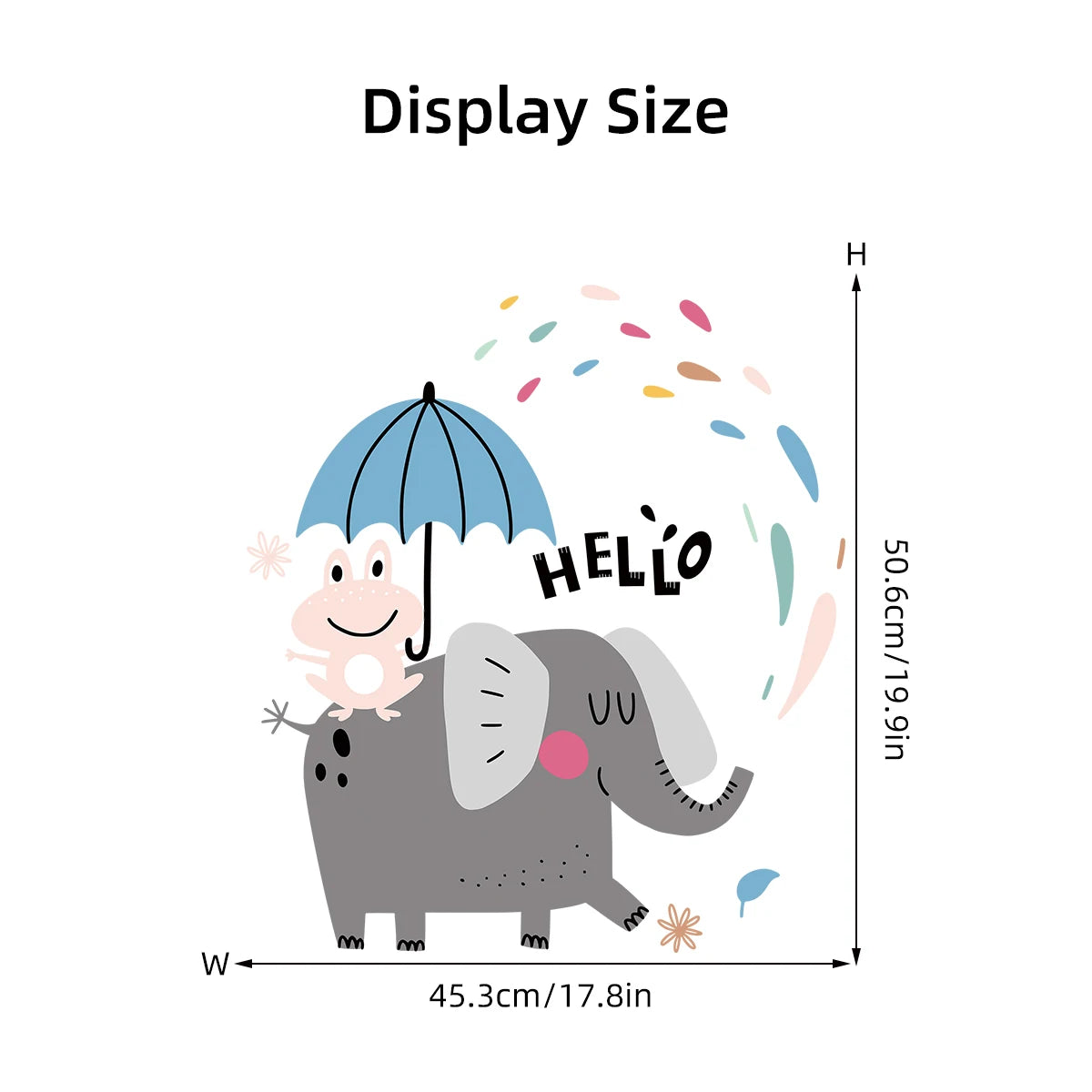 1pcs Cartoon Animal Funny Elephant Frog Pattern Wall Stickers for Kids Room Decoration Home Decor Bedroom Wall Decals Nursery-HomeDecorDecals_com