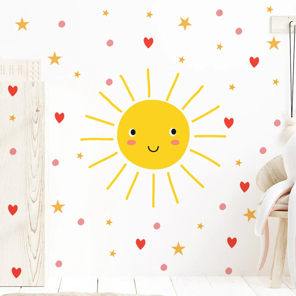 Cartoon Smile Sun Wall Decal | Home Decor home decor design by HomeDecorDecals.