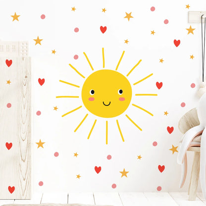 Cartoon Smile Sun Wall Decal | Home Decor home decor design by HomeDecorDecals.